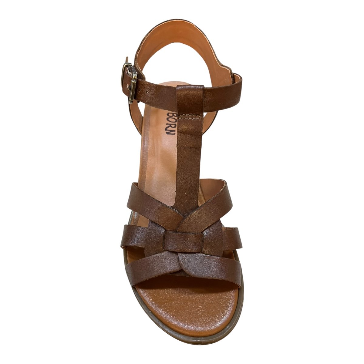 Sandalia Feminino New Born Casual Tiras Ultraconforto Couro Salto Bloco 8037 Marrom Marrom 6