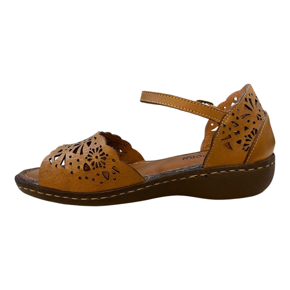 Sandalia Feminino New Born Casual Ultraconforto Superleve Couro Legítimo 2553 Caramelo Marrom 4