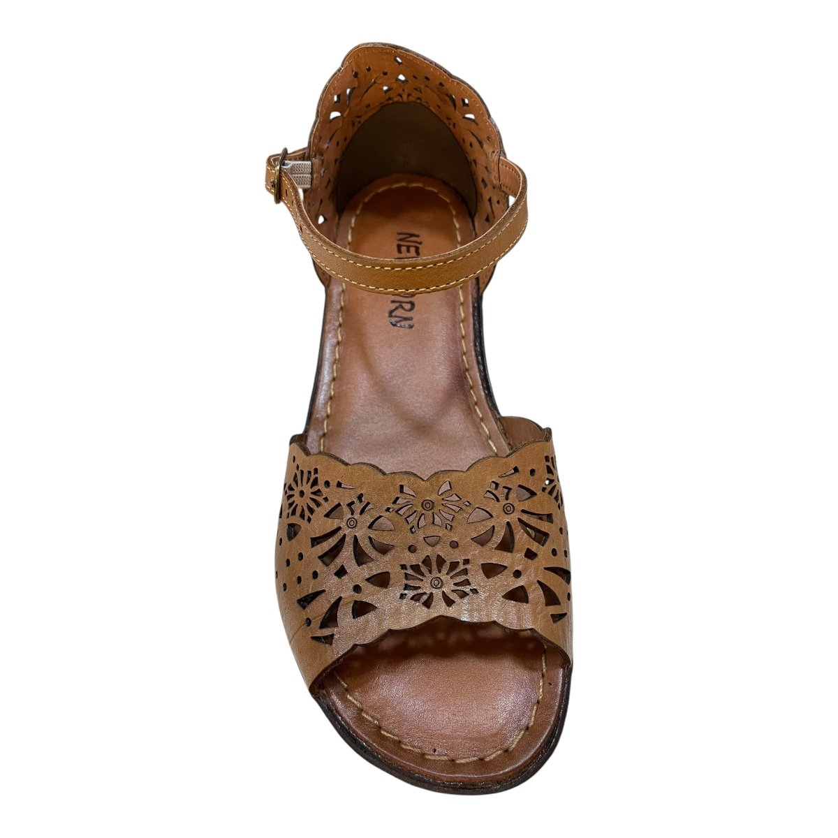 Sandalia Feminino New Born Casual Ultraconforto Superleve Couro Legítimo 2553 Caramelo Marrom 6