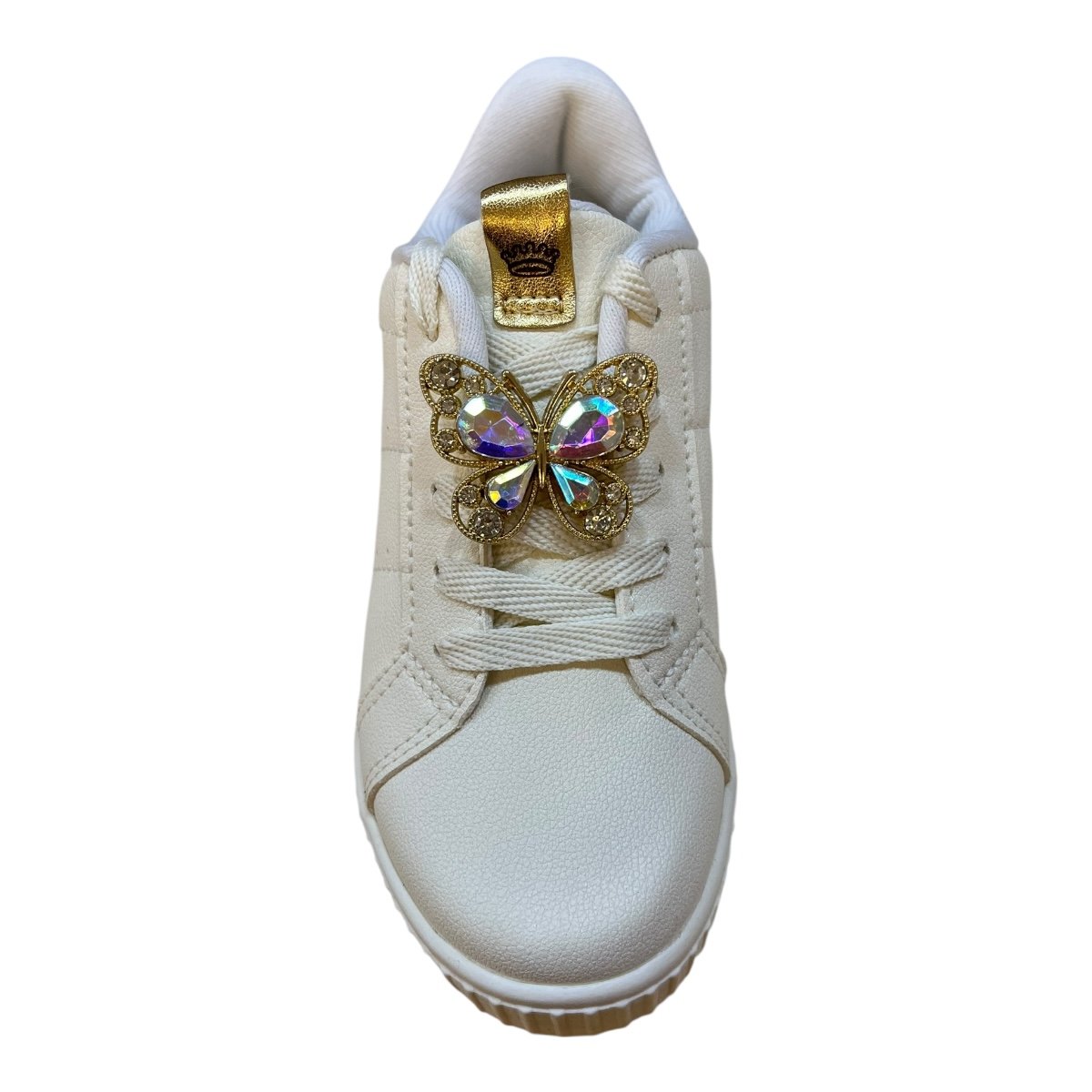 Tenis Infantil Menina Pink Cats Casual Amarração Conforto Plataforma Borboleta V5803 Branco Branco 3