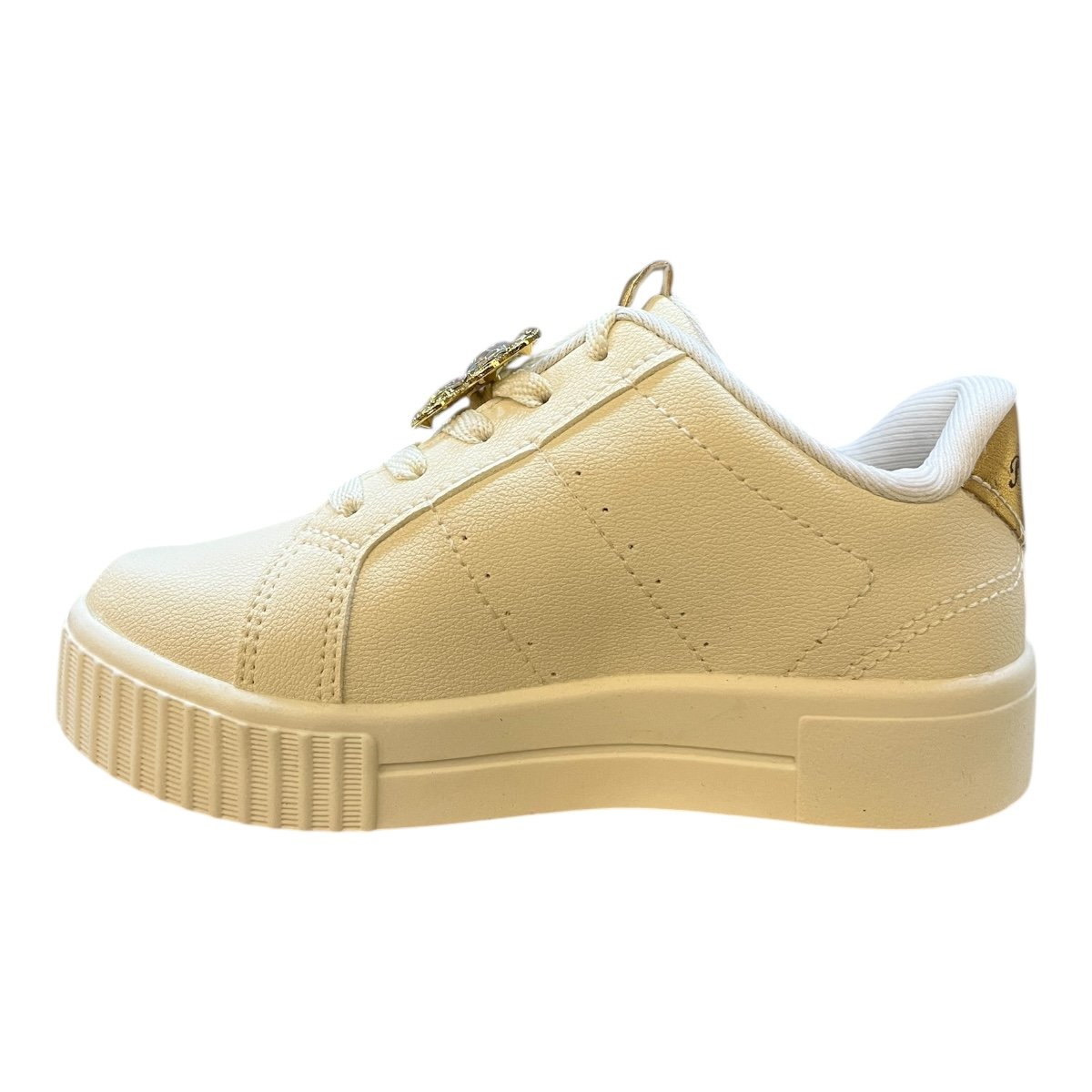 Tenis Infantil Menina Pink Cats Casual Amarração Conforto Plataforma Borboleta V5803 Branco Branco 5