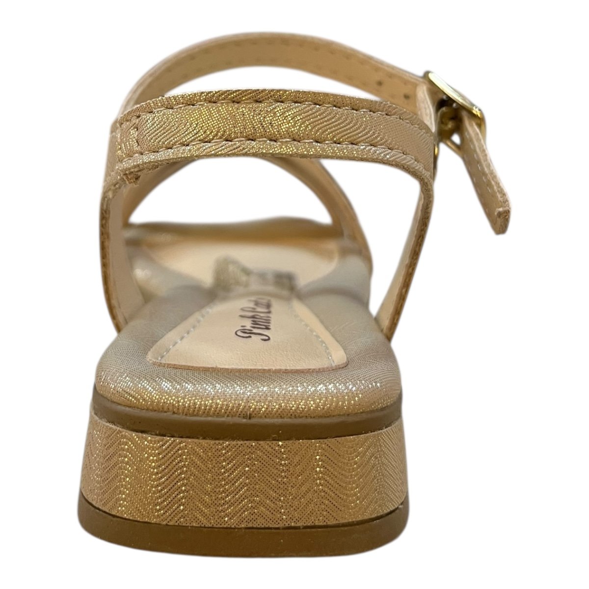 Sandalia Infantil Menina Pink Cats Casual Conforto Brilho Strass Salto Baixo V5691 Dourado Dourado 4