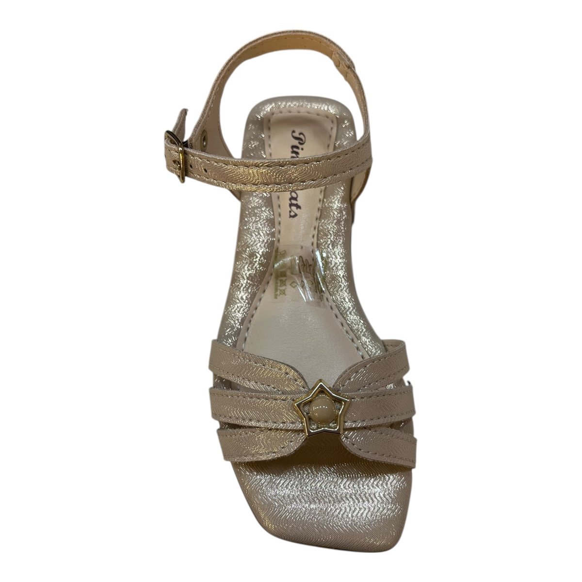 Sandalia Infantil Menina Pink Cats Casual Conforto Brilho Strass Salto Baixo V5691 Dourado Dourado 5