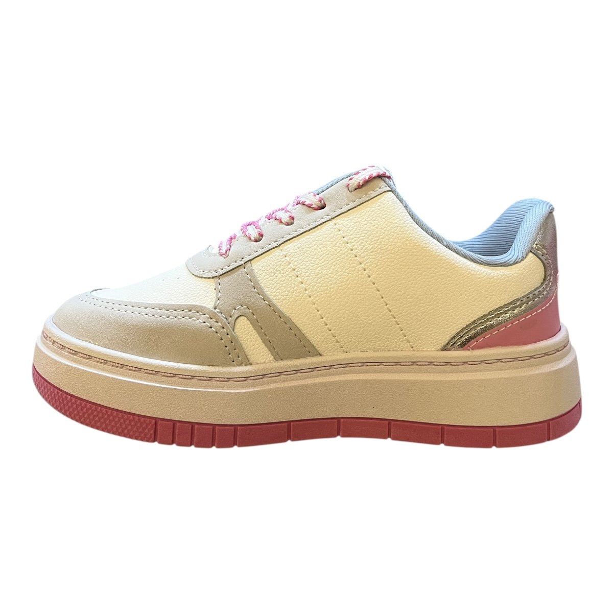 Tenis Infantil Menina Pink Cats Casual Brilho Strass Colorido Metalizado Plataforma V5641 Branco Branco 4