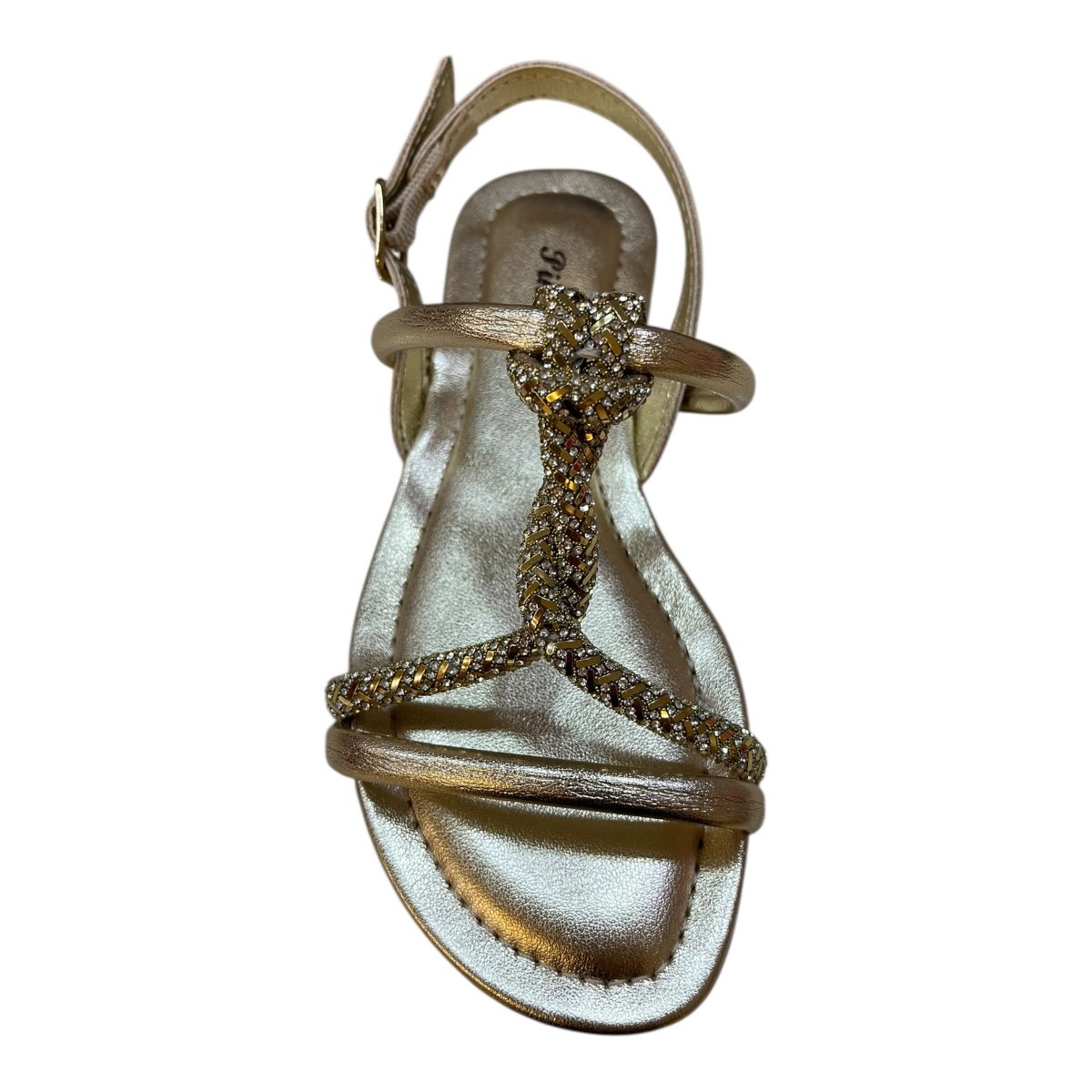 Sandalia Infantil Menina Pink Cats Rasteira Casual Conforto Metalizado Brilho V5922 Dourado Dourado 6