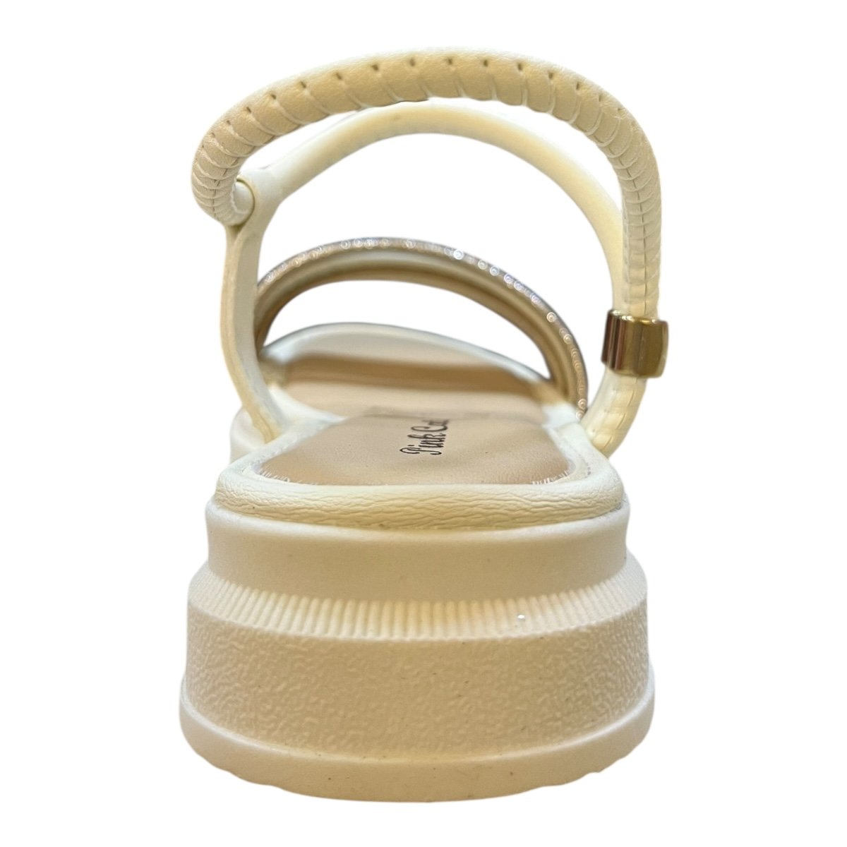 Sandalia Papete Infantil Menina Pink Cats Casual Calce Fácil Brilho Strass Tiras V5871 Branco Branco 5