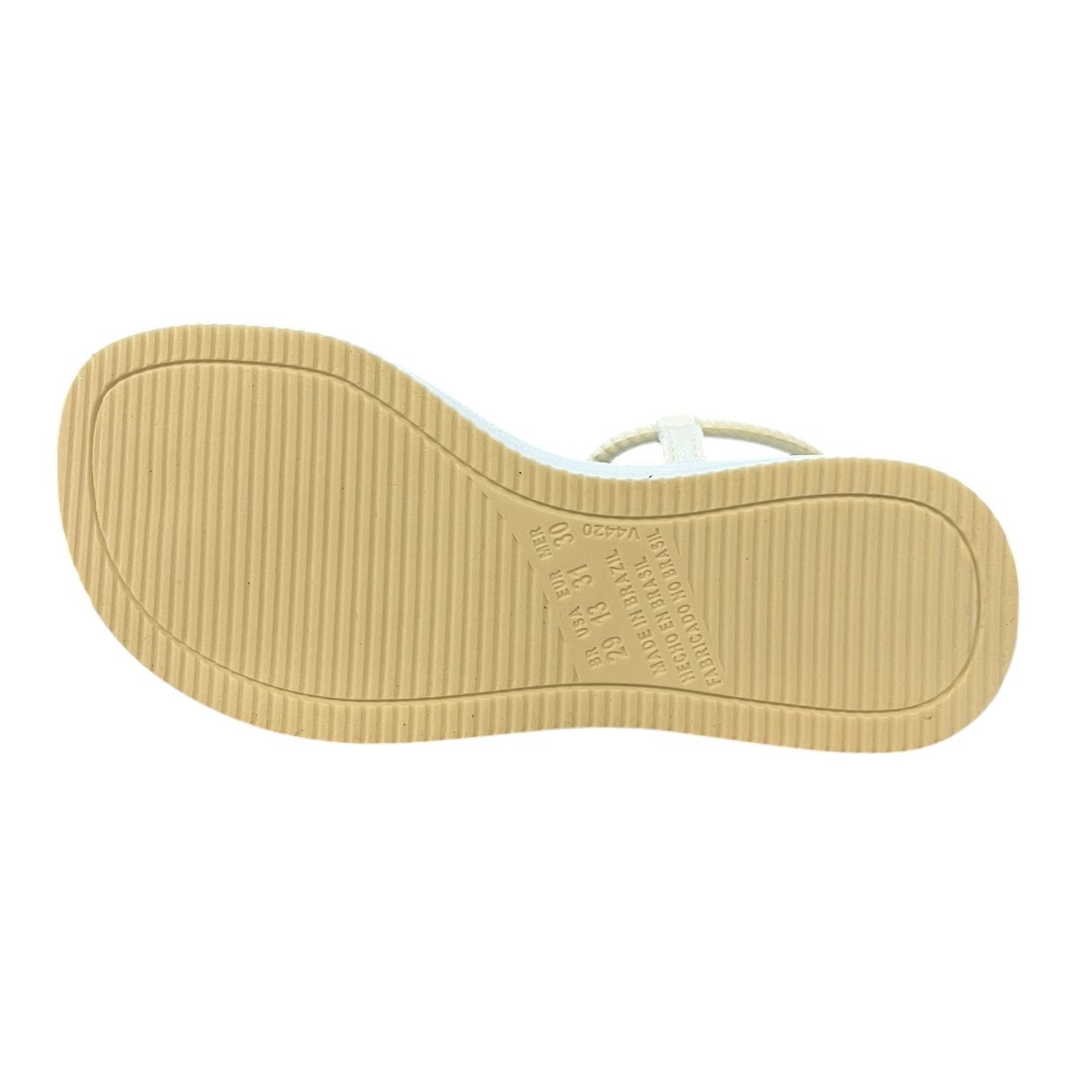 Sandalia Papete Infantil Menina Pink Cats Casual Calce Fácil Brilho Strass Tiras V5871 Branco 3