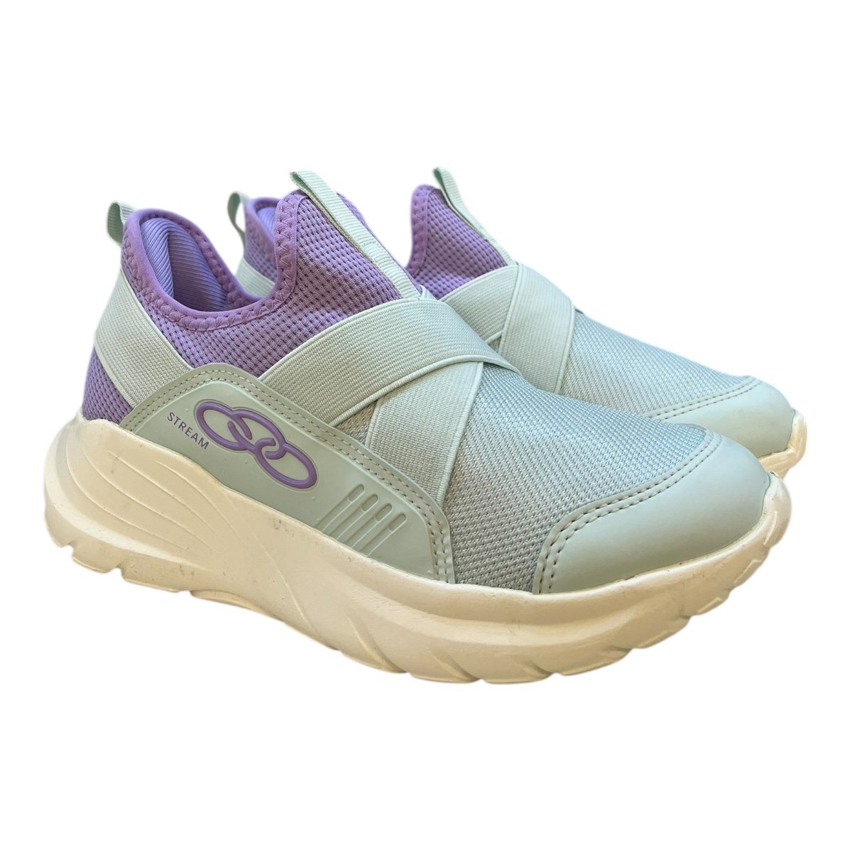 Tenis Infantil Menina Olympikus Stream Conforto Calce Fácil Superleve  Verde/Lilás 2