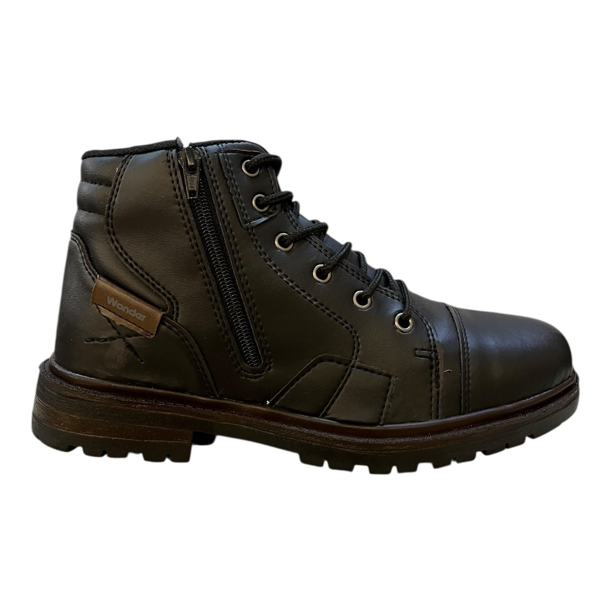 Bota Coturno Adventure Masculino Wonder Comfort Casual Couro Tratorado Conforto 3151 Preto