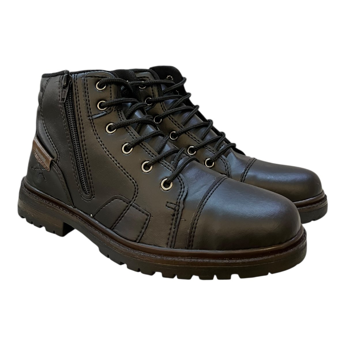 Bota Coturno Adventure Masculino Wonder Comfort Casual Couro Tratorado Conforto 3151 Preto Preto 2
