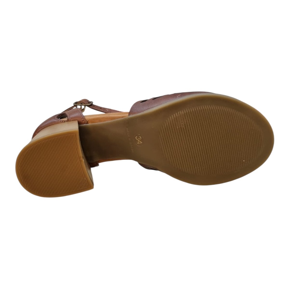 Sandalia Feminino New Born Casual Couro Ultraconforto Salto Bloco Médio 8009 Marrom Marrom 4