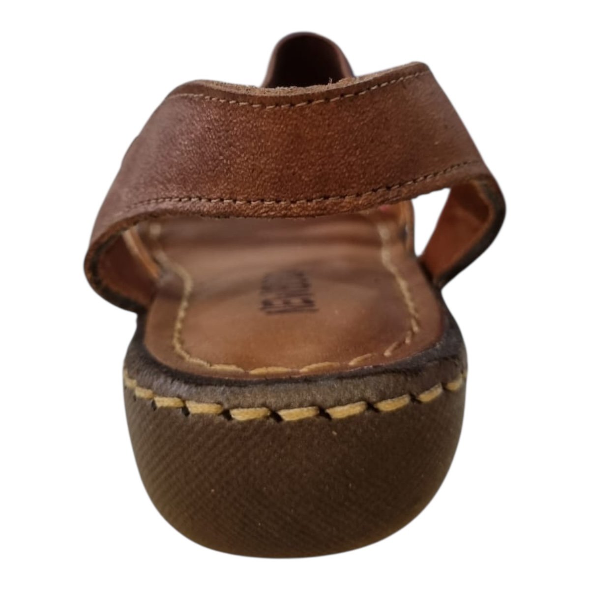 Sandalia Feminino New Born Ultraconforto Casual Couro Calce Fácil Elástico 2592 Marrom Marrom 5