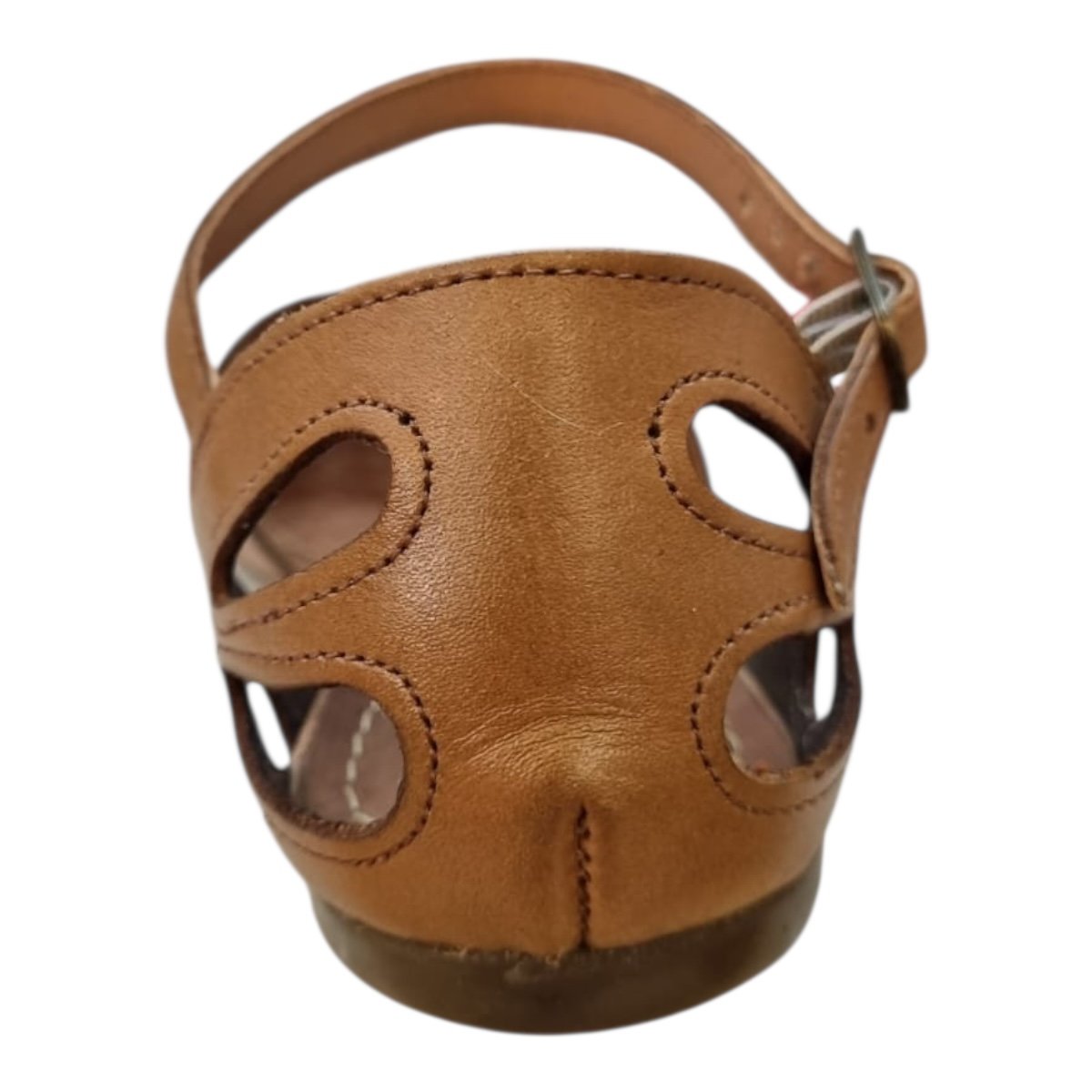 Sandalia Feminino New Born Ultraconforto Casual Couro Antiderrapante Fivela 6565 Marrom Marrom 4