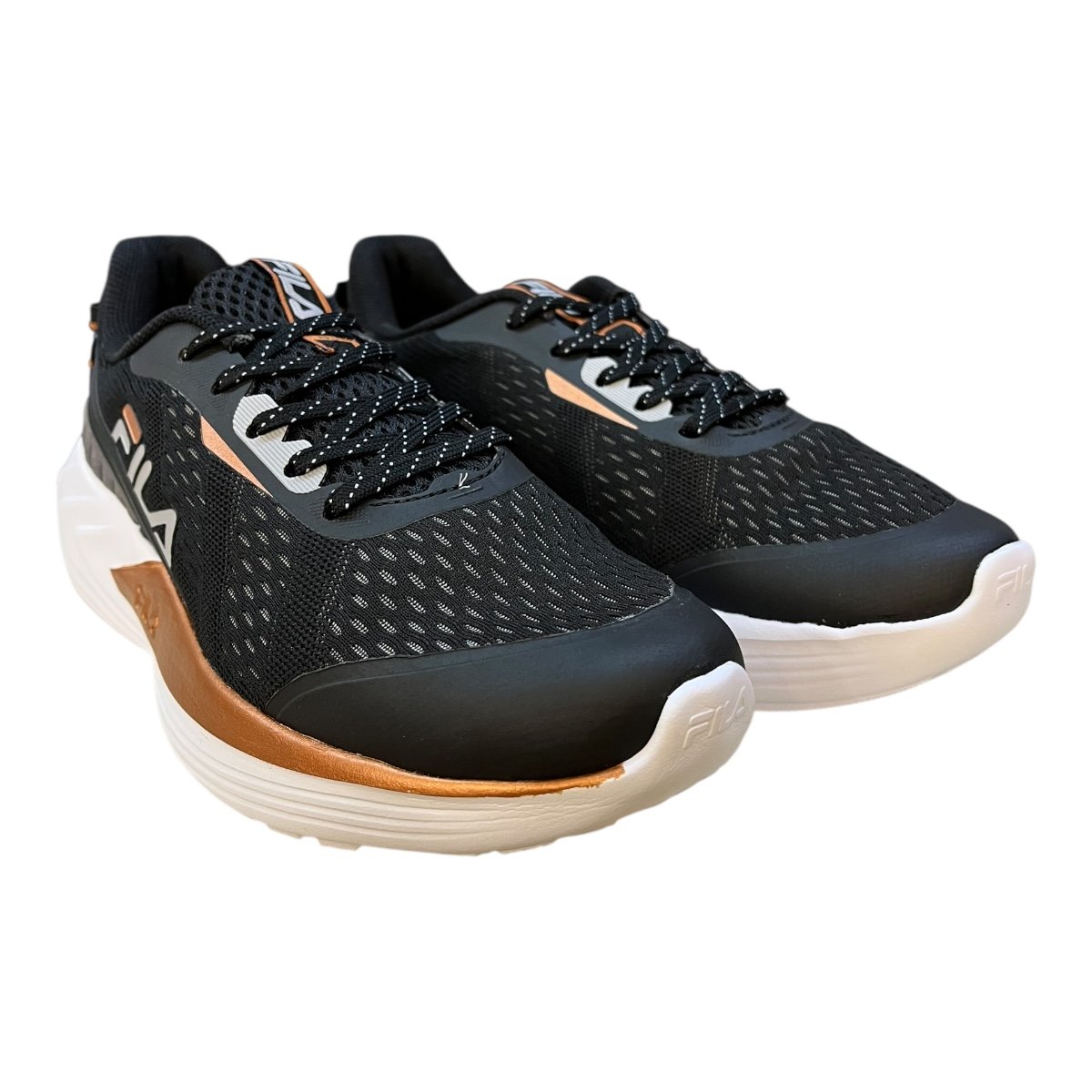 Tenis Feminino Fila Diffusion Esporte Conforto Caminhada Academia Corrida Preto Preto 2