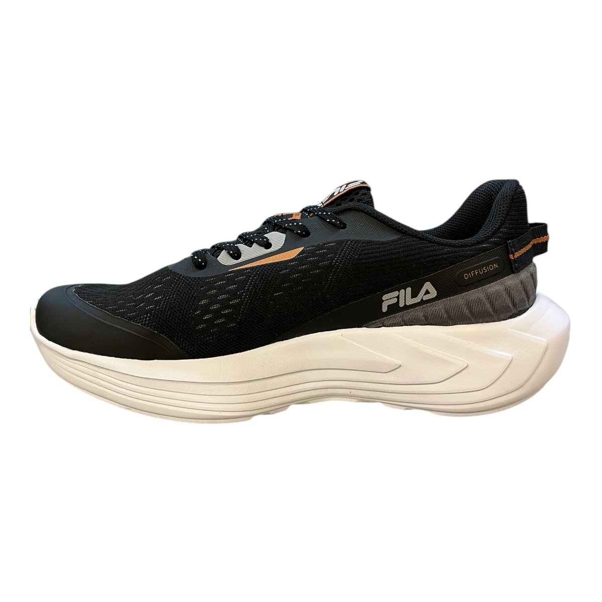 Tenis Feminino Fila Diffusion Esporte Conforto Caminhada Academia Corrida Preto Preto 3