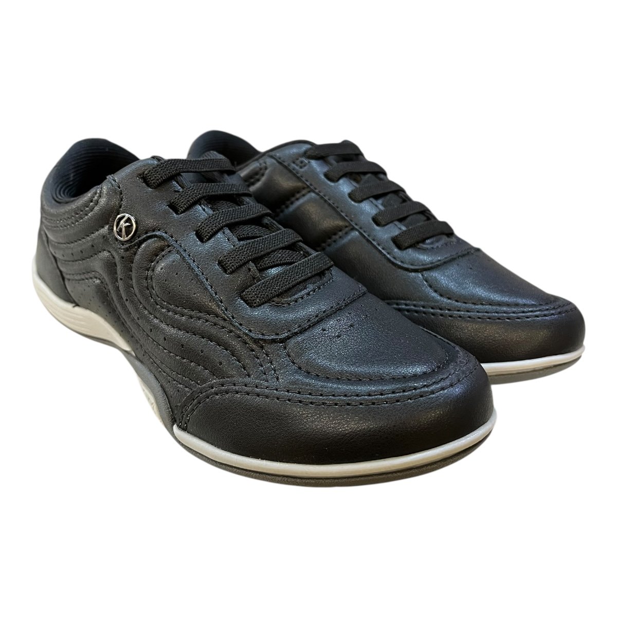 Tenis Feminino Kolosh Casual Ultraconforto Calce Fácil Cadarço Elástico C3695 Preto Preto 2