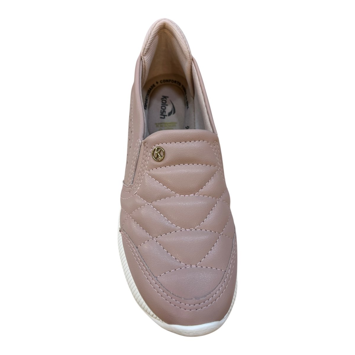 Tenis Feminino Kolosh Ultraconforto Calce Fácil Superleve Casual Slip C3159 Rosa Bege 4