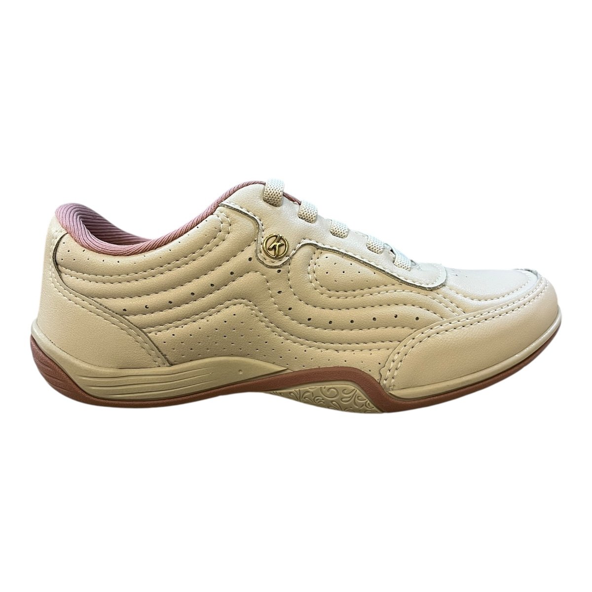 Tenis Feminino Kolosh Casual Ultraconforto Calce Fácil Cadarço Elástico C3695 Bege