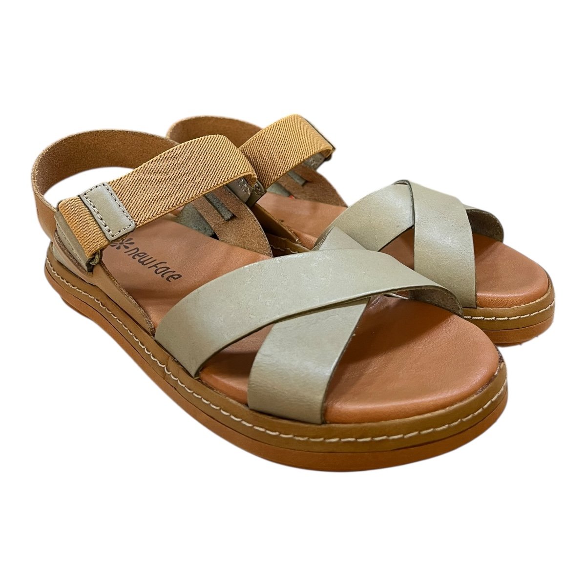 Sandalia Feminino New Face Conforto Calce Fácil Metalizada Em Couro 21821 Verde Verde 2