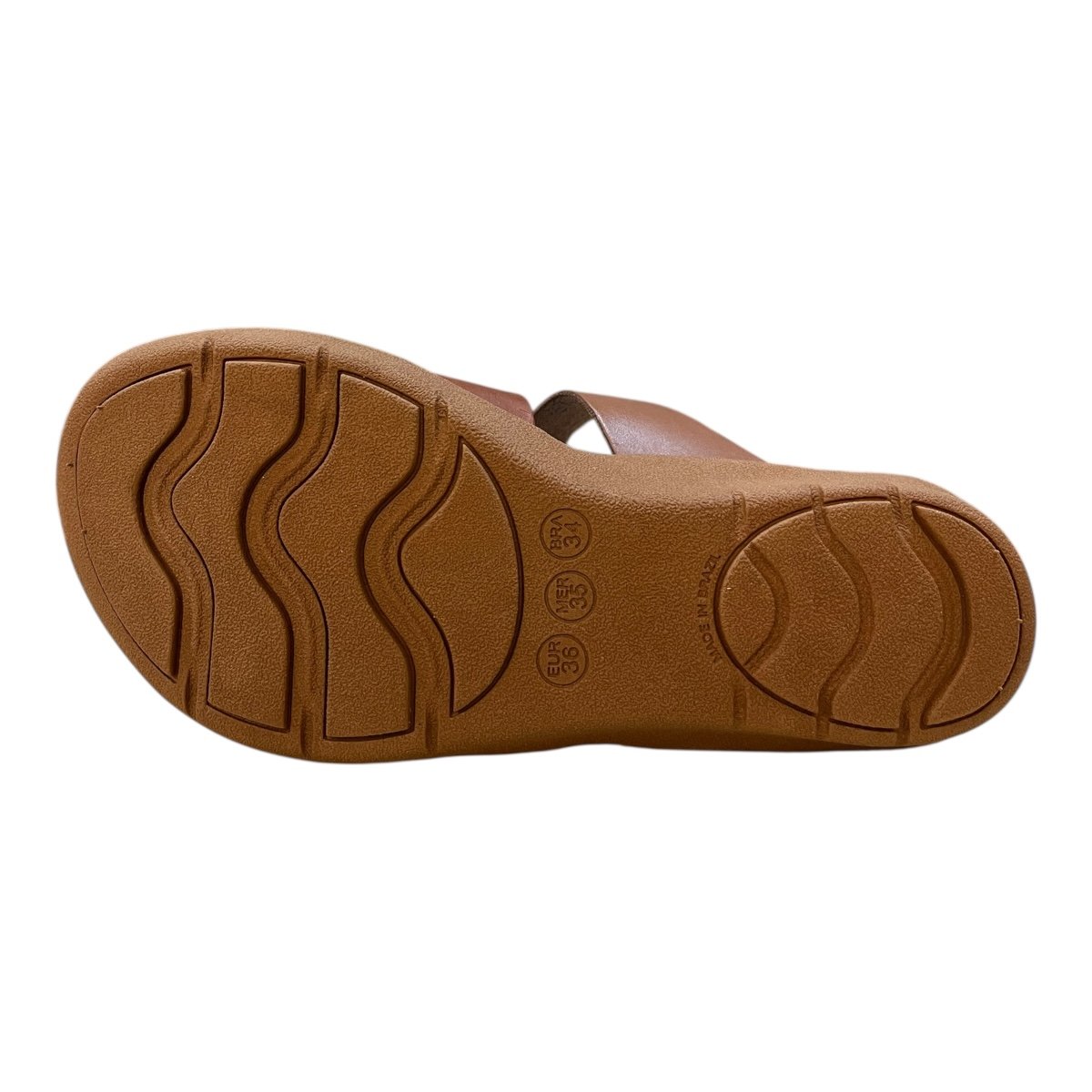 Chinelo Feminino New Face Casual Ultraconforto Couro Tiras Antiderrapante 39501 Caramelo Caramelo 3