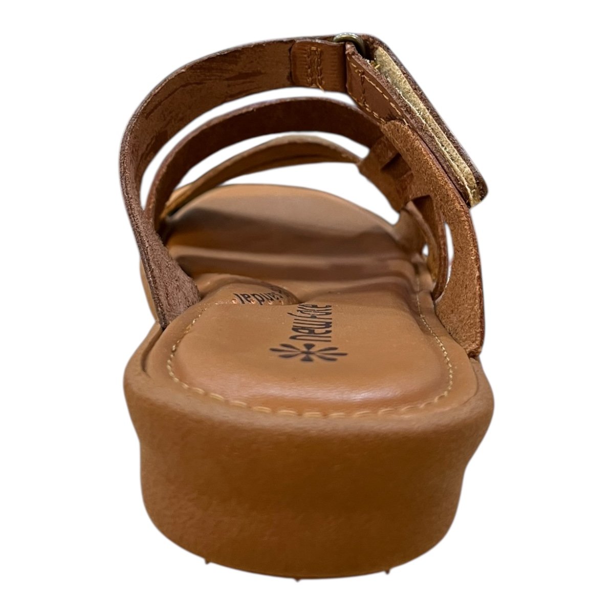 Chinelo Feminino New Face Casual Ultraconforto Couro Tiras Antiderrapante 39501 Caramelo Caramelo 5