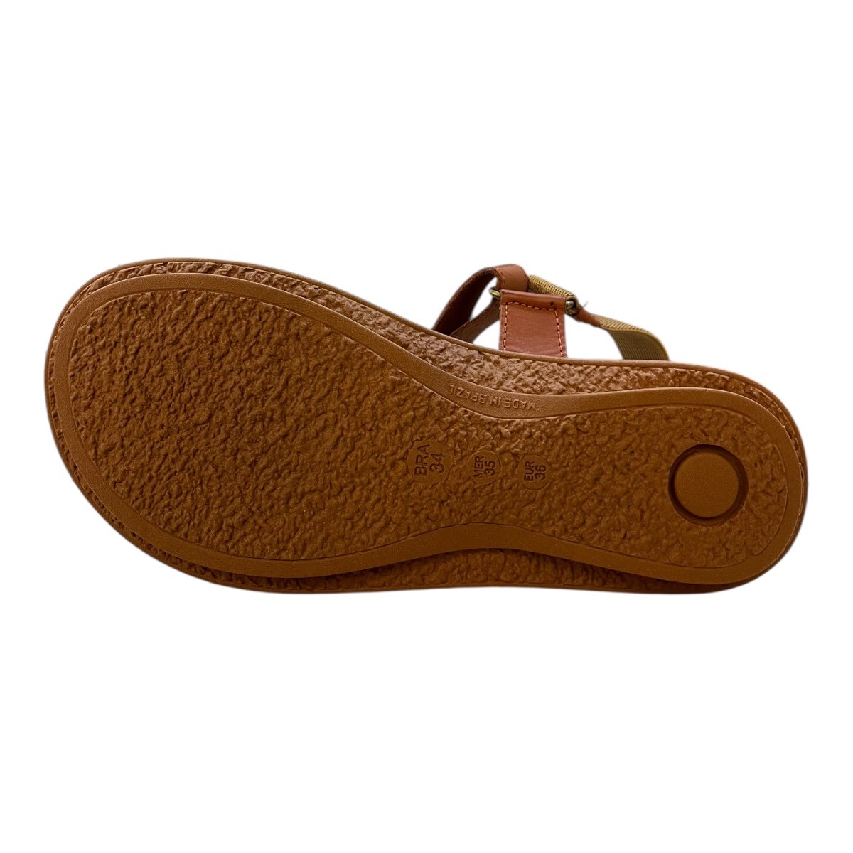 Sandalia Feminino New Face Casual Ultraconforto Couro Autocolante Calce Fácil 21812 Caramelo Caramelo 3