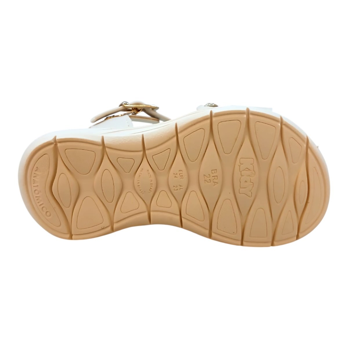 Sandalia Infantil Menina Kidy Casual Conforto Antiderrapante Brilho Coração 19210780077 Marfim Marfim 5