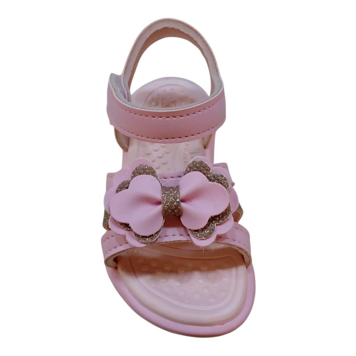 Sandalia Infantil Menina Kidy Antiderrapante Casual Conforto Brilho Laço 19210700008 Rosa Rosa 4