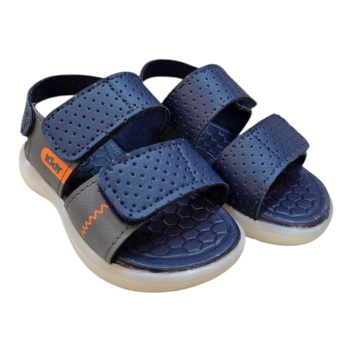 Sandalia Infantil Kidy Menino Conforto Led Antiderrapante Casual Calce Fácil 16301174713 Marinho Azul Marinho 2