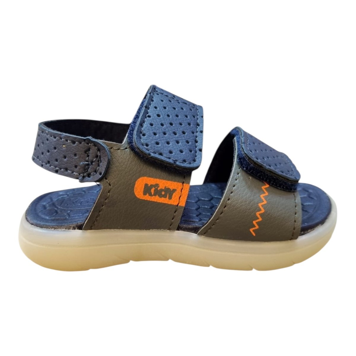 Sandalia Infantil Kidy Menino Conforto Led Antiderrapante Casual Calce Fácil 16301174713 Marinho