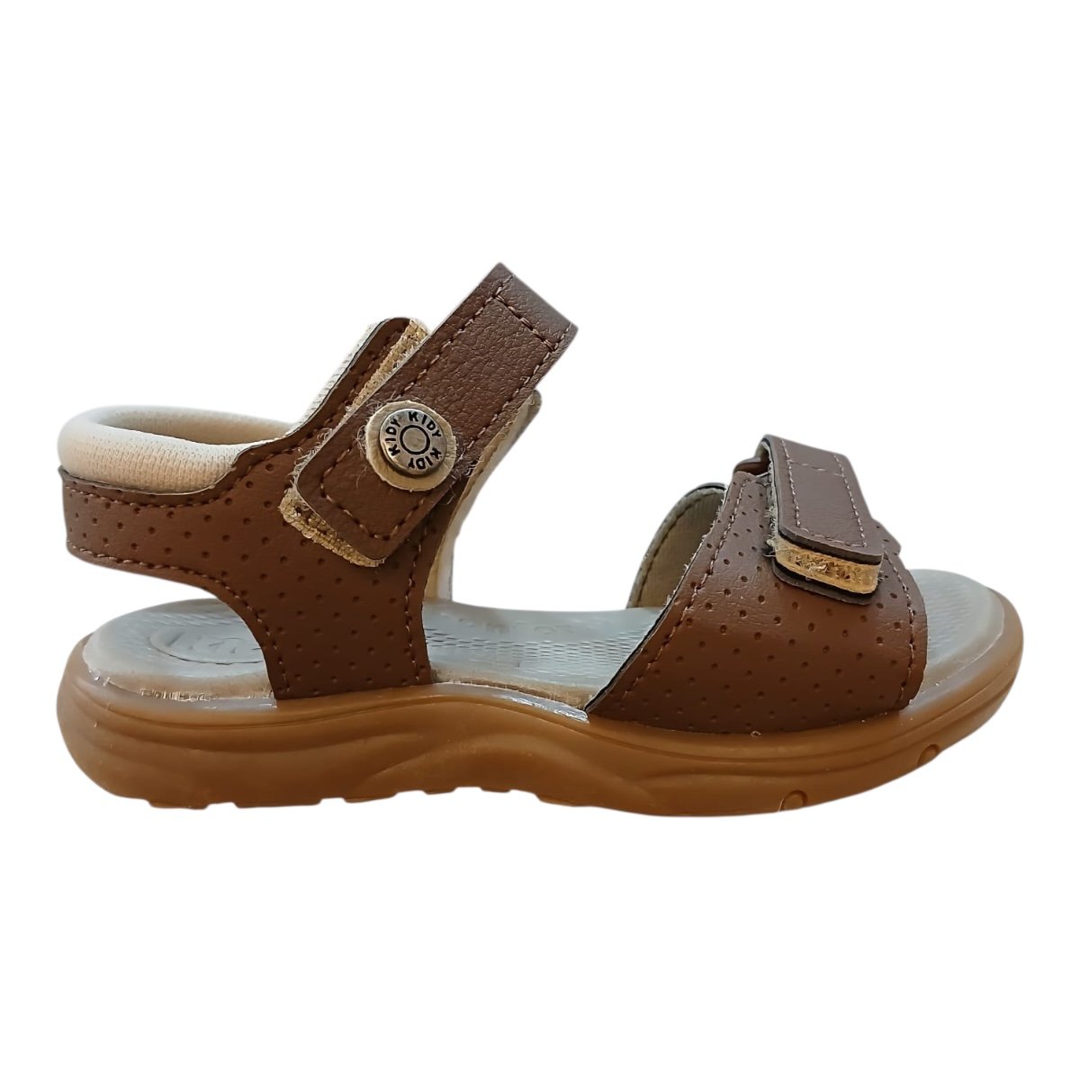 Sandalia Infantil Menino Kidy Conforto Casual Antiderrapante Calce Fácil 06995128693 Marrom Marrom 2
