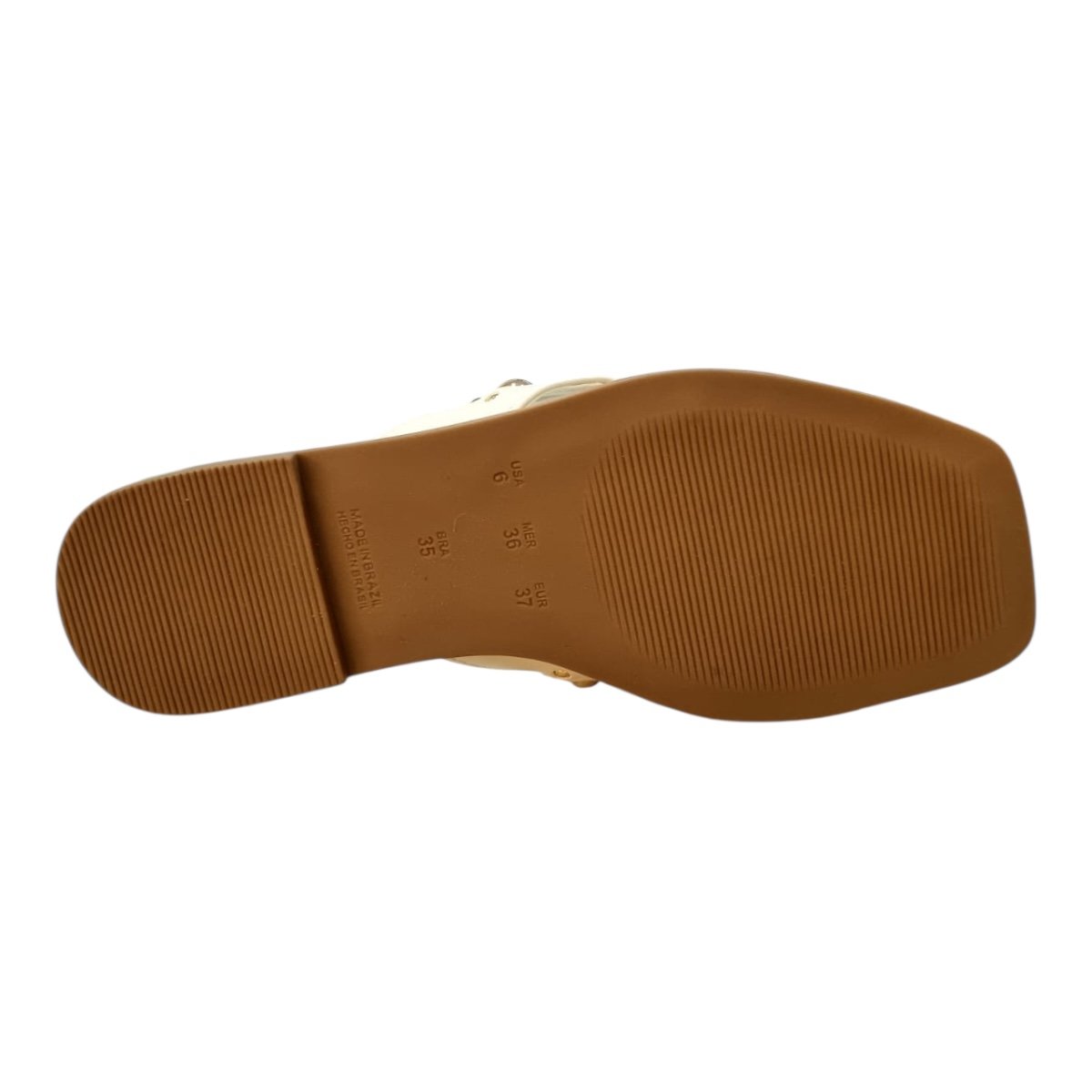 Chinelo Rasteira Feminino Rafitthy Casual Conforto Trançada Pedras Metalizado Antiderrapante 18.86005A Marfim Marfim 3