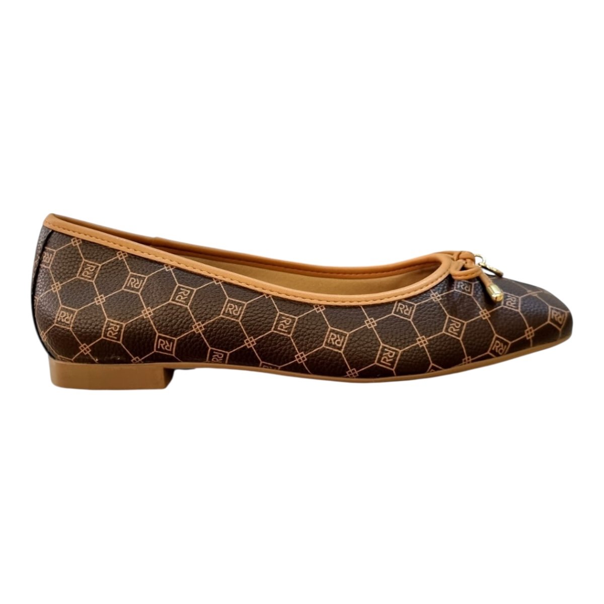 Sapatilha Feminino Rafitthy Casual Conforto Laço Antiderrapante Superleve Bico Quadrado 18.50004A Caramelo