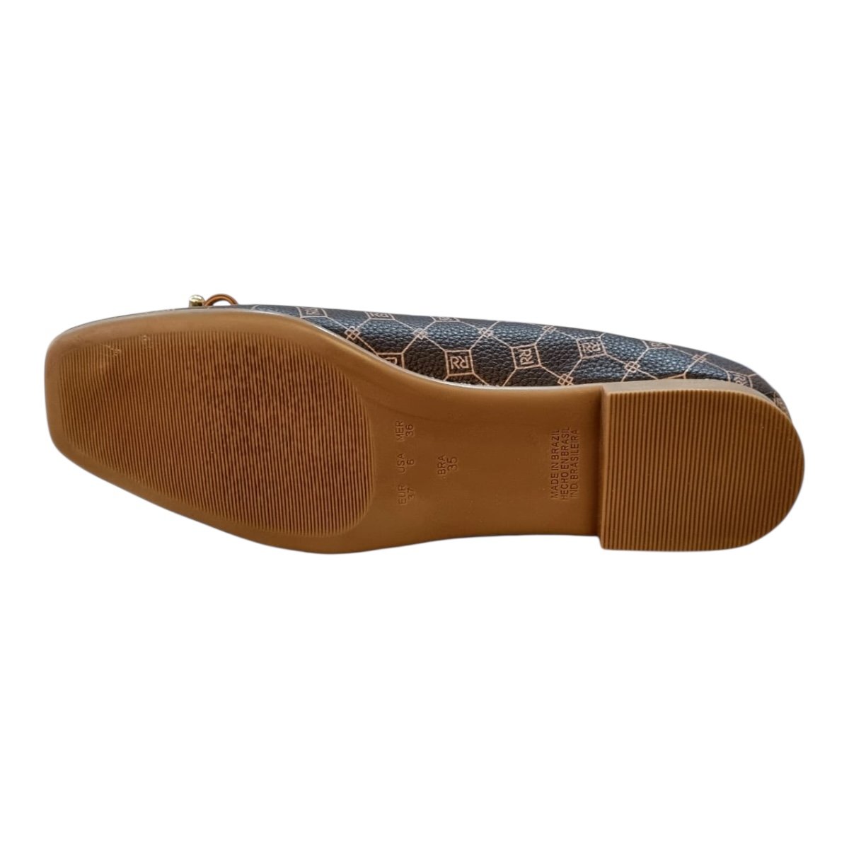 Sapatilha Feminino Rafitthy Casual Conforto Laço Antiderrapante Superleve Bico Quadrado 18.50004A Caramelo Marrom 5