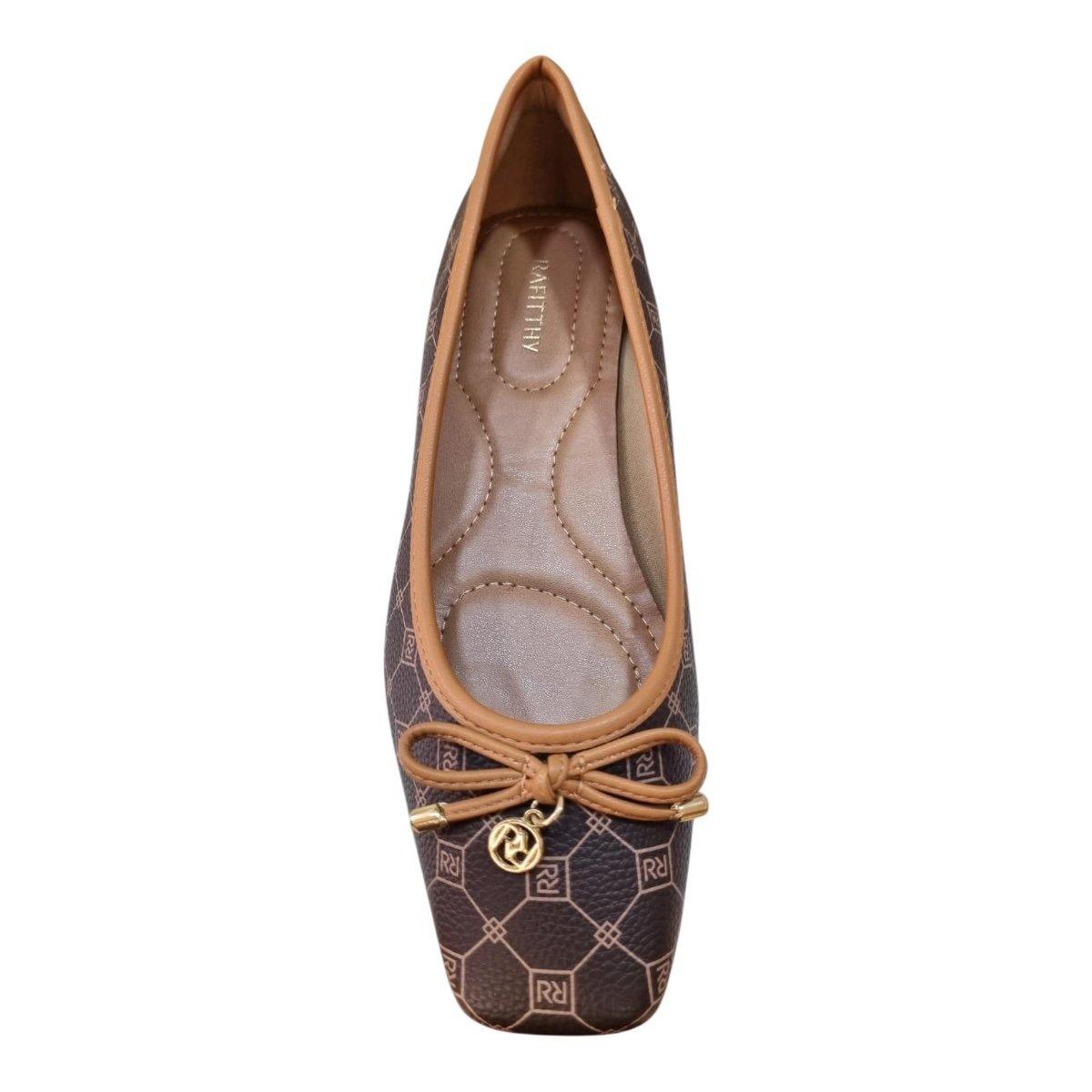 Sapatilha Feminino Rafitthy Casual Conforto Laço Antiderrapante Superleve Bico Quadrado 18.50004A Caramelo Marrom 6