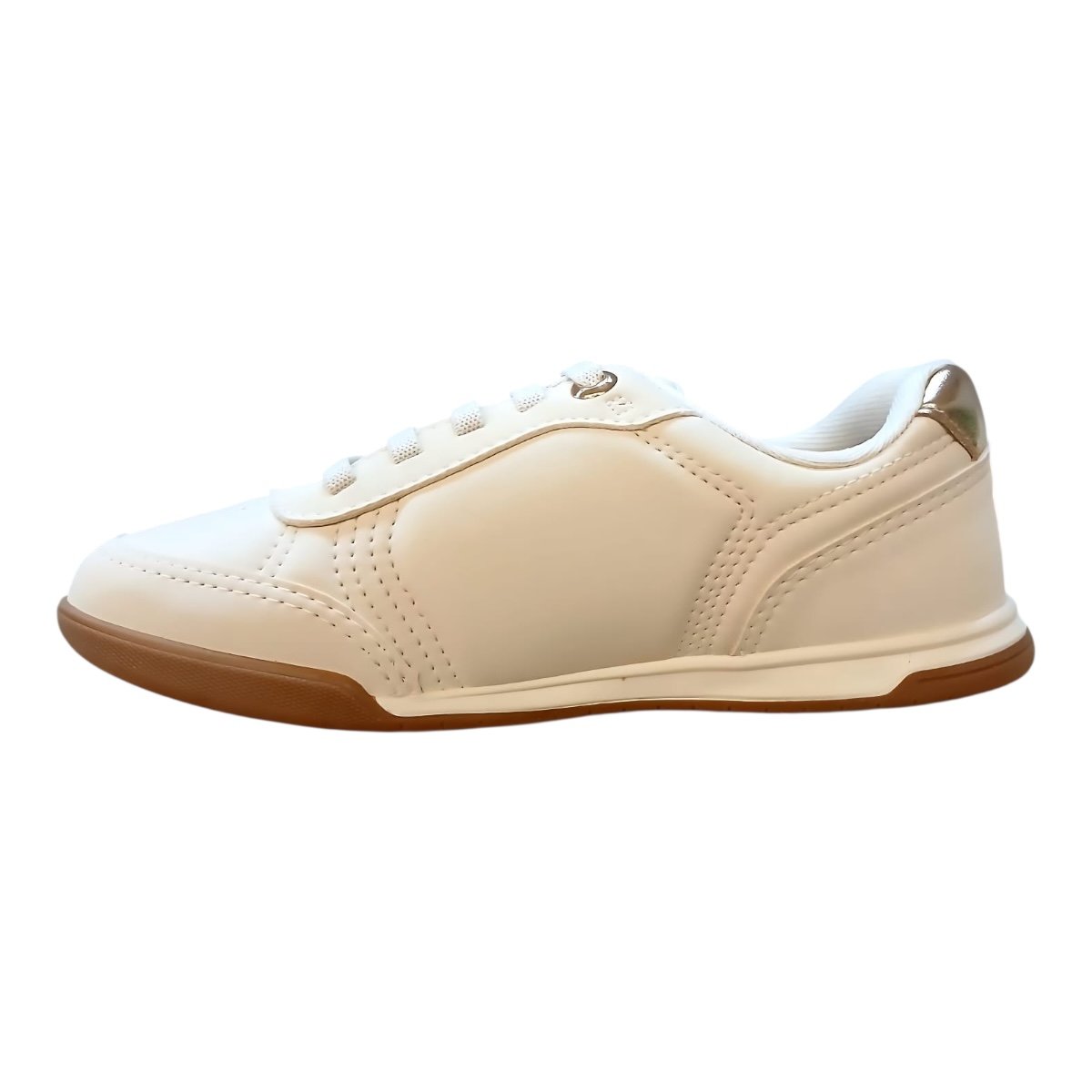 Tenis Feminino Kolosh Ultraconforto Casual Calce Fácil Elástico Detalhe Metalizado C4085 Marfim Marfim 4