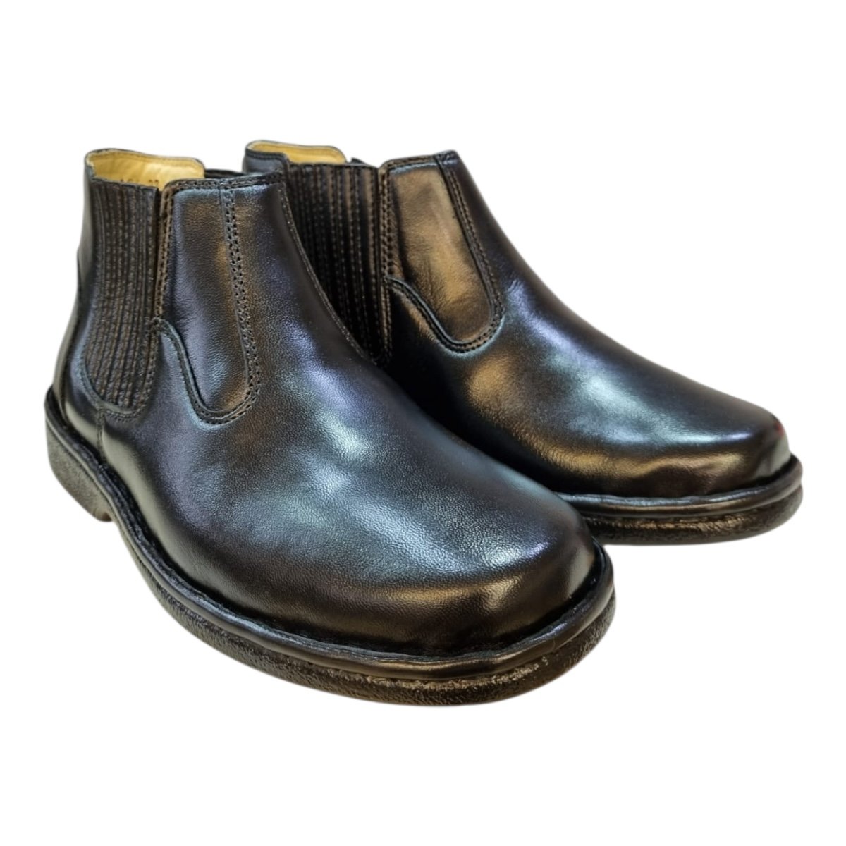 Botina Masculino Decoflex Couro De Carneiro Ultraconforto Antiderrapante Calce Fácil 169 Preto Preto 2