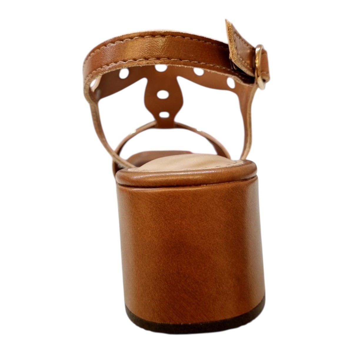 Sandalia Feminino Dakota Casual Conforto Tiras Pedras Bico Quadrado Salto Bloco Y9581 Caramelo Marrom 3
