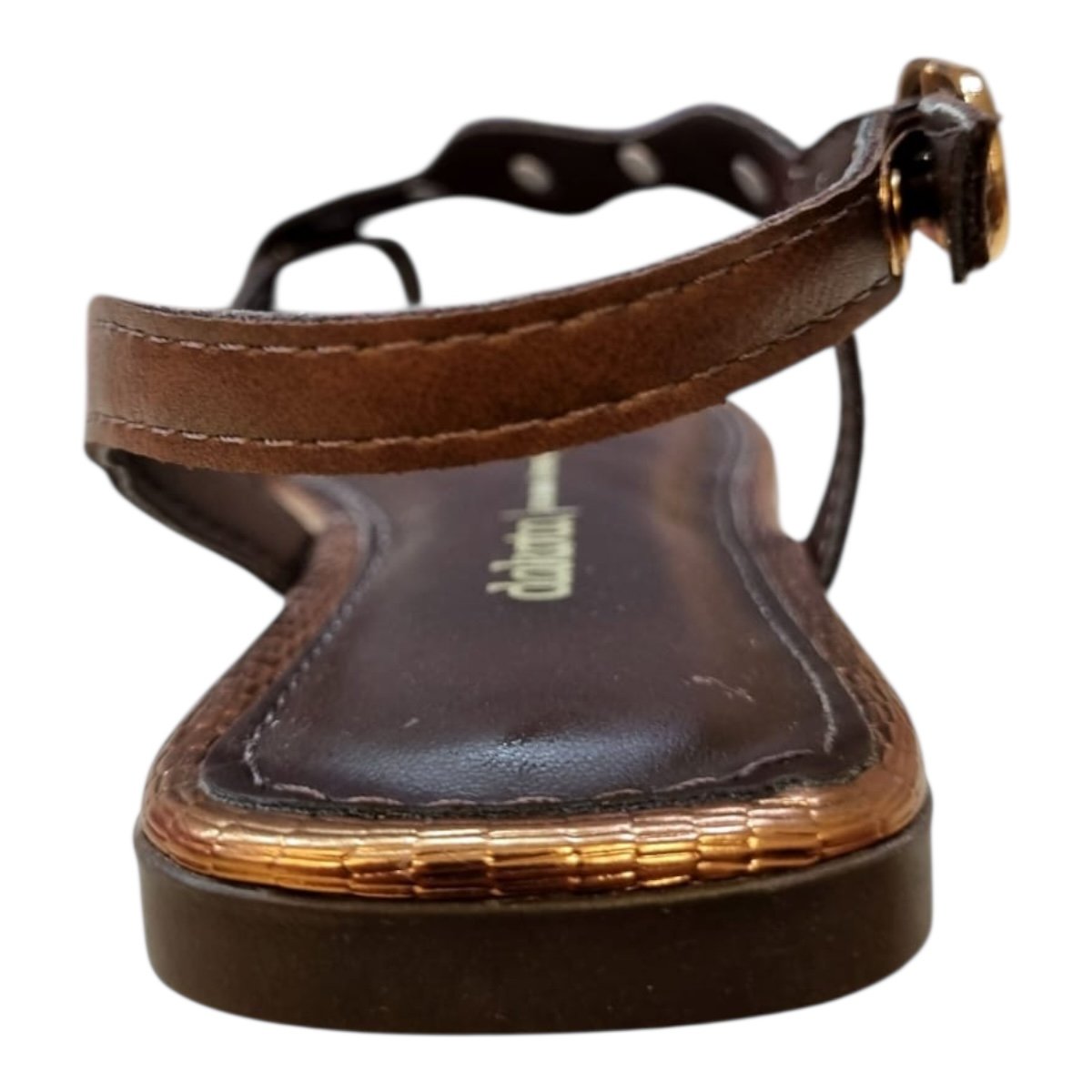 Sandalia Rasteira Feminino Dakota Casual Conforto Tiras Pedras Antiderrapante Y9381 Marrom Marrom 5