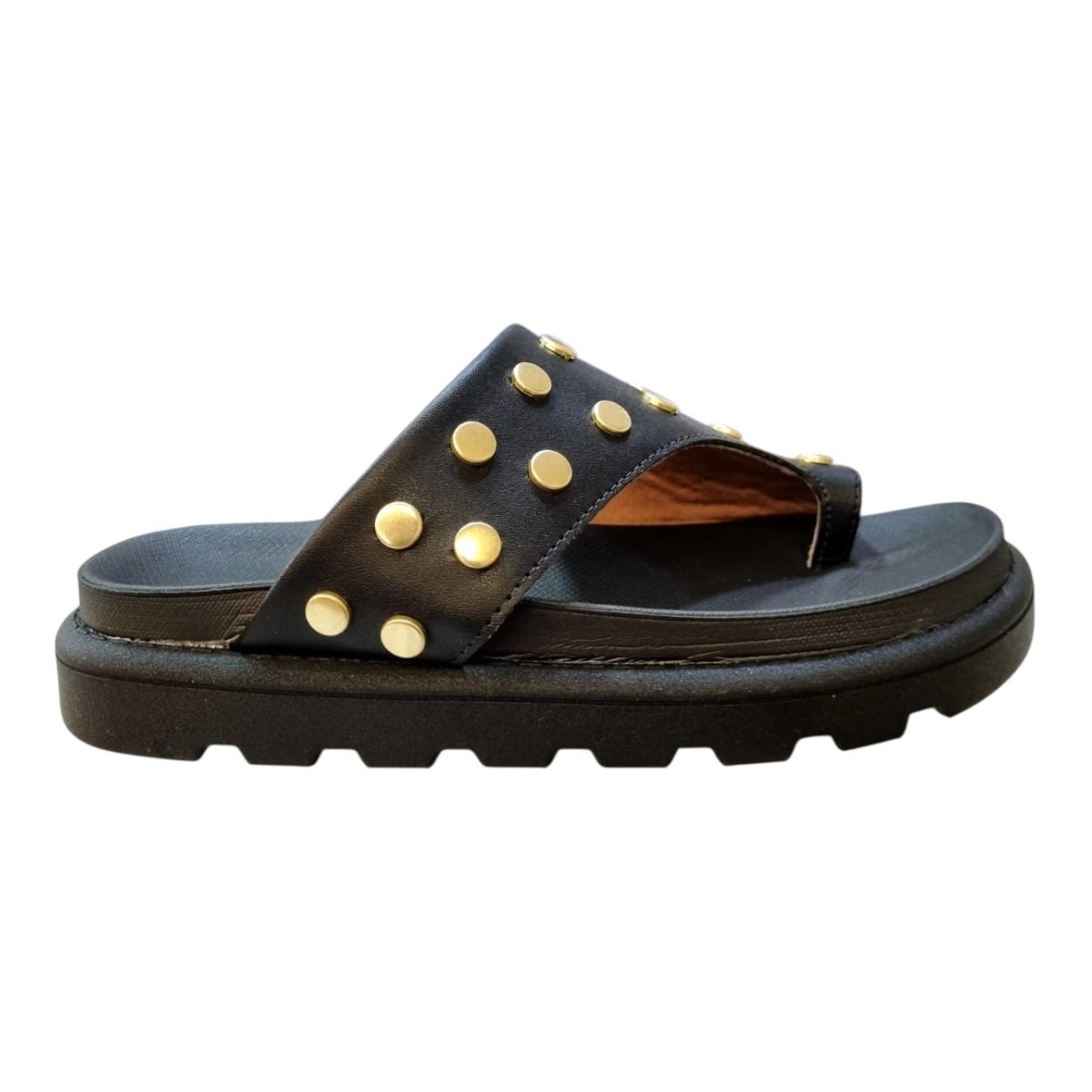 Chinelo Papete Feminino Vizzano Casual Dedo Conforto Superleve Detalhe Metalizado 6510.117 Preto