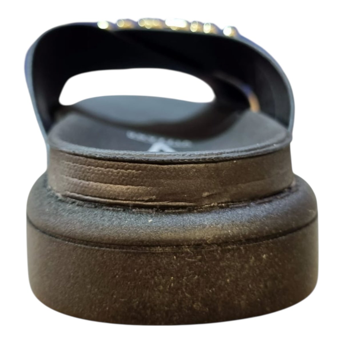 Chinelo Papete Feminino Vizzano Casual Conforto Tiras Cruzadas Metalizado 6510.122 Preto Preto 5