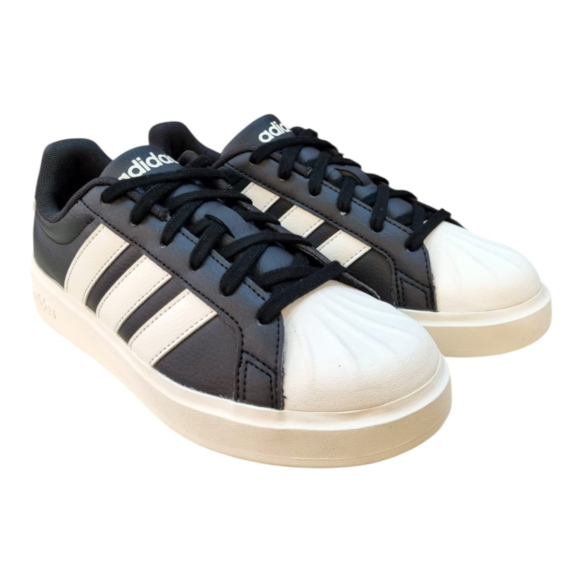 Tenis Feminino Adidas Streettalk Casual Conforto Retrô Amarração Antiderrapante Preto Preto 2