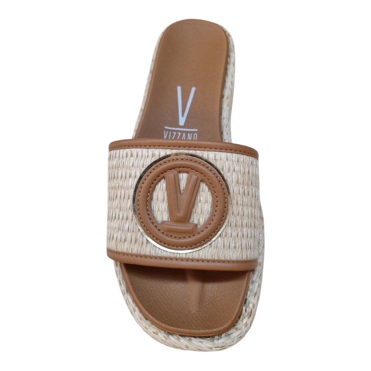 Chinelo Papete Feminino Vizzano Casual Conforto Slide Detalhe Metalizado Tressê 6506.123 Caramelo Caramelo 5