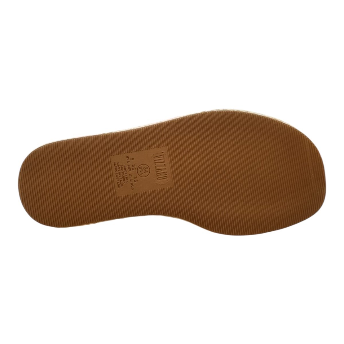 Chinelo Papete Feminino Vizzano Casual Conforto Slide Detalhe Metalizado Tressê 6506.123 Caramelo Caramelo 6