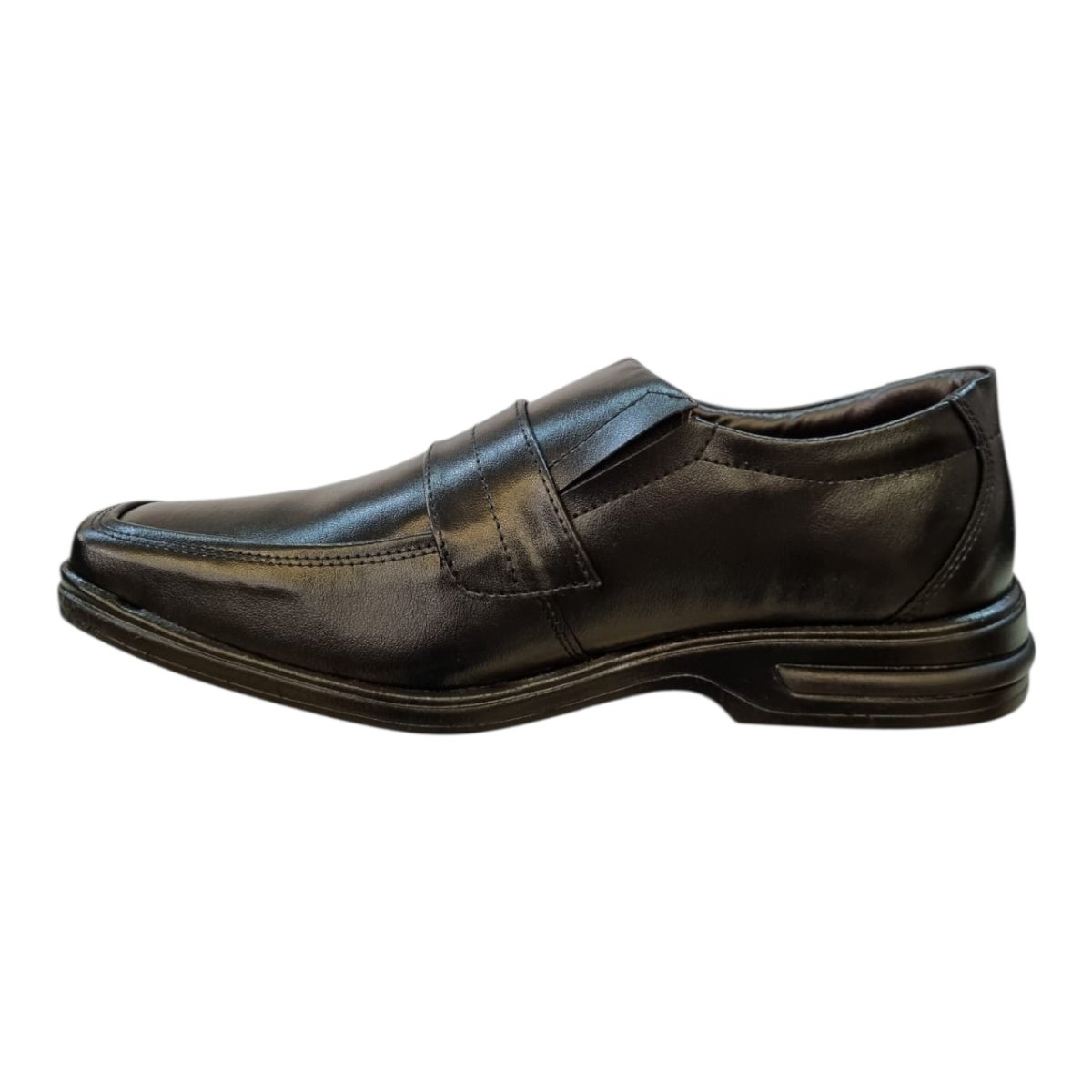 Sapato Masculino Bertelli Casual Conforto Social Cale Fácil Atiderrapante 80.001 Preto Preto 5