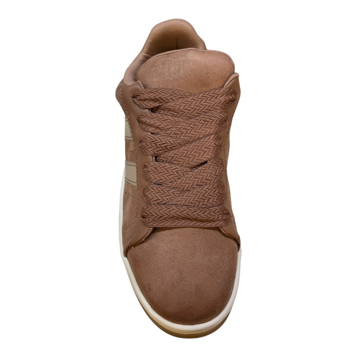 Tenis Feminino Ramarim Casual Conforto Camurça Plataforma Listras Amarração 25-99201 Marrom Marrom 3