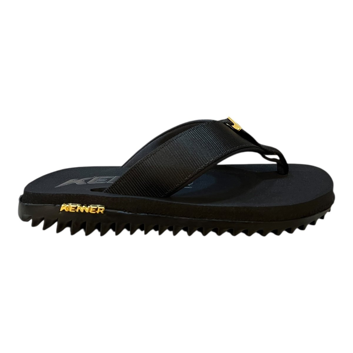 Chinelo Masculino Kenner Kivah Conforto Dedo Casual Antiderrapante Detalhe Metalizado Preto