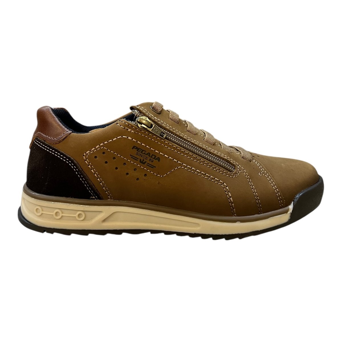 Sapatenis Masculino Pegada Casual Ultraconforto Calce Fácil Couro Antiderrapante 112503-08 Marrom