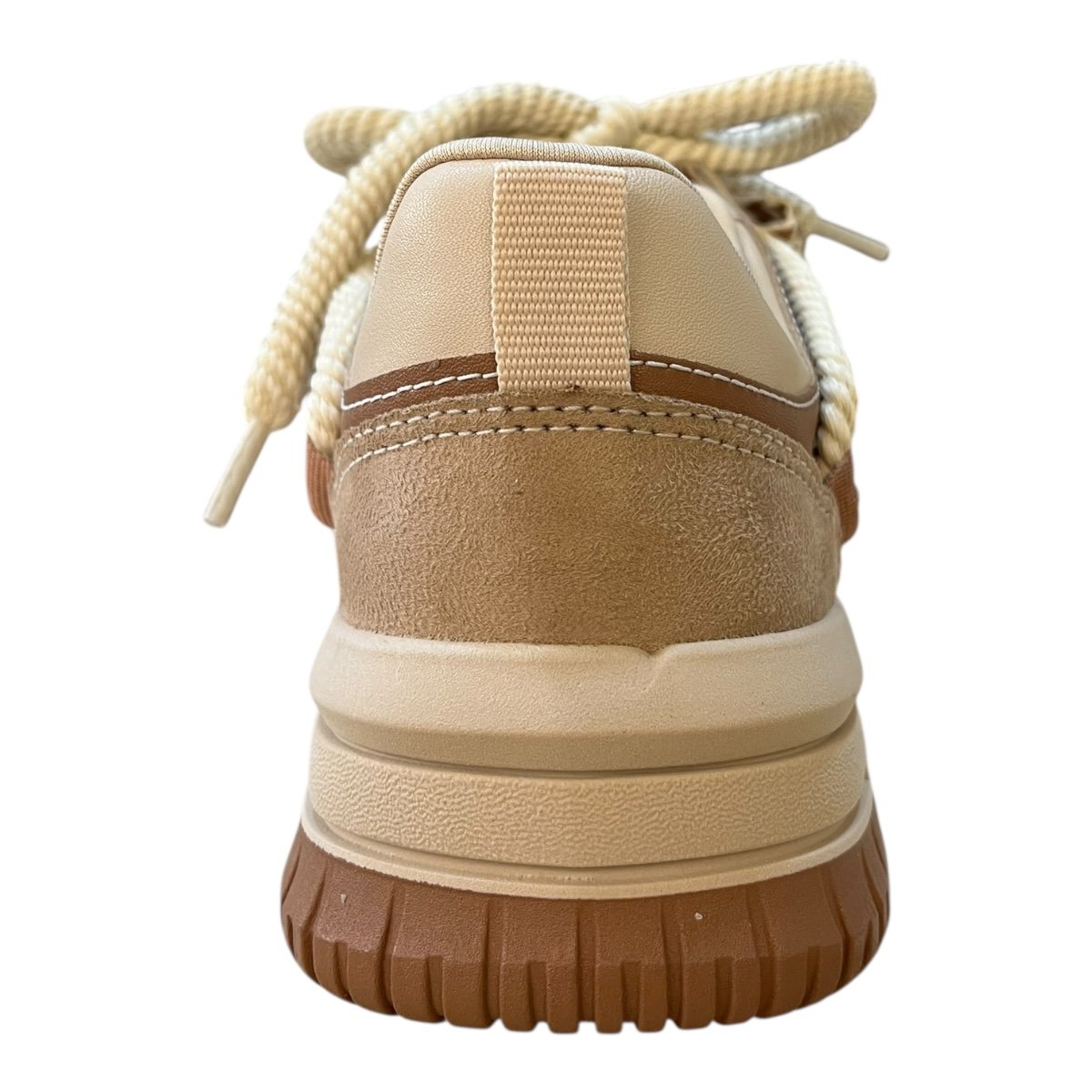 Tenis Feminino Ramarim Sneaker Casual Plataforma Conforto Cadarço Duplo Retrô 25-94204 Bege 5