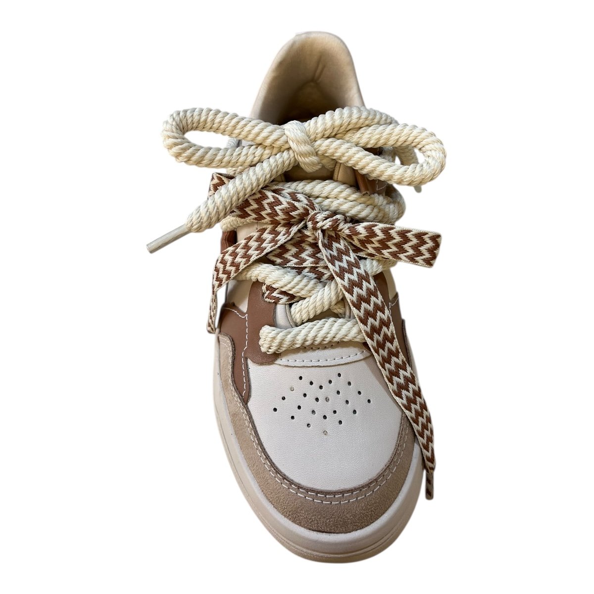 Tenis Feminino Ramarim Sneaker Casual Plataforma Conforto Cadarço Duplo Retrô 25-94204 Bege 6